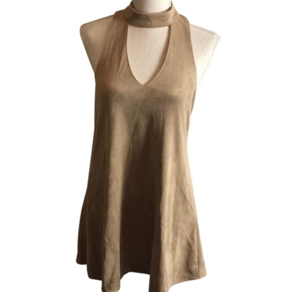 Olivaceous Tan Velvet Dress